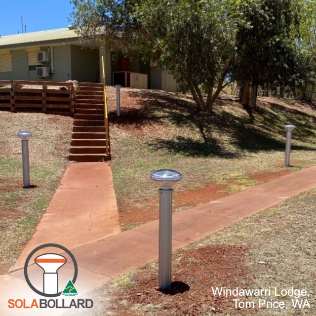Solar bollards lighting Windawarri Lodge mine camp, Tom Price WA